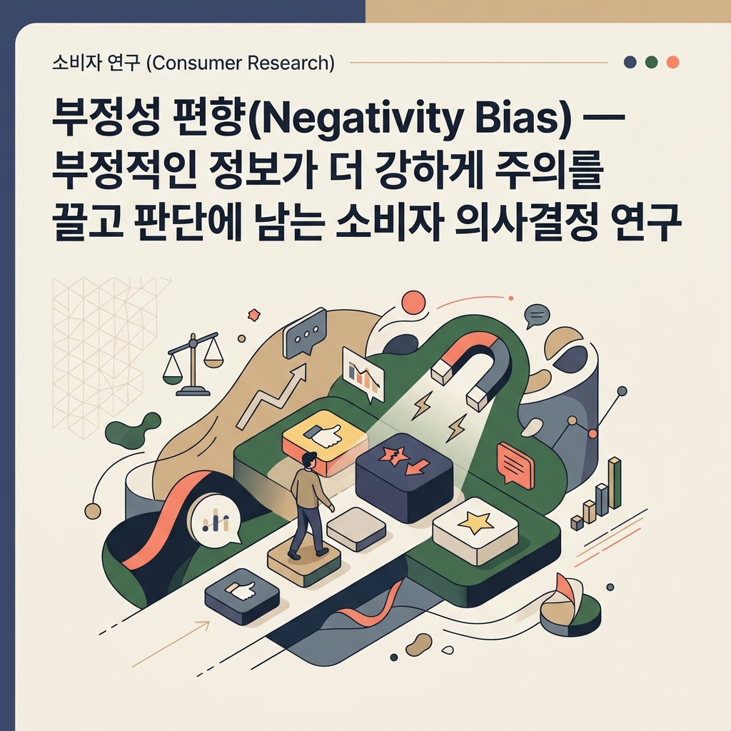 나쁜 리뷰 하나와 반복되는 실제 위험을 구분하는 부정성 편향을 표현한 대표 이미지