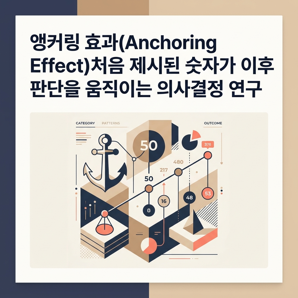 처음 본 가격이 이후의 비교와 판단에 영향을 주는 앵커링 효과를 표현한 대표 이미지
