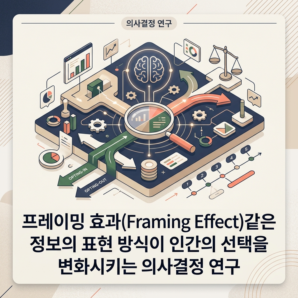 같은 정보도 표현 방식에 따라 선택이 달라지는 프레이밍 효과를 표현한 대표 이미지