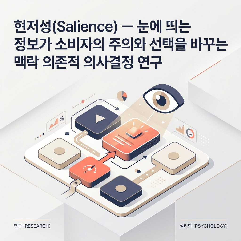 눈에 띄는 정보가 실제 중요도보다 판단에 더 큰 영향을 주는 현저성을 표현한 대표 이미지